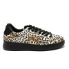 Sneaker da ballo donna latino americano salsa bachata swing ballo da sala pelle leopardata suola gommina da ballo nera
