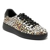 Sneaker da ballo donna latino americano salsa bachata swing ballo da sala pelle leopardata suola gommina da ballo nera