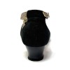 Scarpe da ballo donna ballo da sala liscio latino tango nabuk polvere nero glitter arcobaleno suola cuoio pomiciato tacco 30