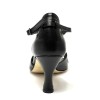 Scarpe da ballo donna latino americano caraibici ballo da sala tango pelle nero pelle argento suola cuoio tacco 70 rocchetto