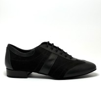 Sneaker da ballo uomo ottima per latino americano caraibici ballo da sala tango pelle camoscio nero suola bufalo tacco 20