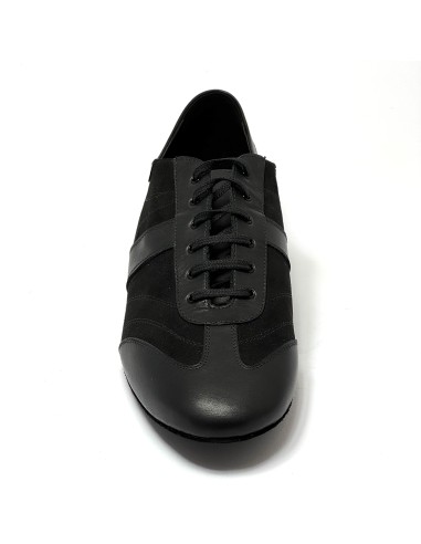 Sneaker da ballo uomo ottima per latino americano caraibici ballo da sala tango pelle camoscio nero suola bufalo tacco 20