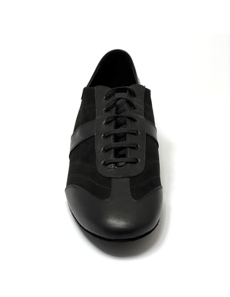 Sneaker da ballo uomo ottima per latino americano caraibici ballo da sala tango pelle camoscio nero suola bufalo tacco 20
