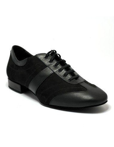 Sneaker da ballo uomo ottima per latino americano caraibici ballo da sala tango pelle camoscio nero suola bufalo tacco 20