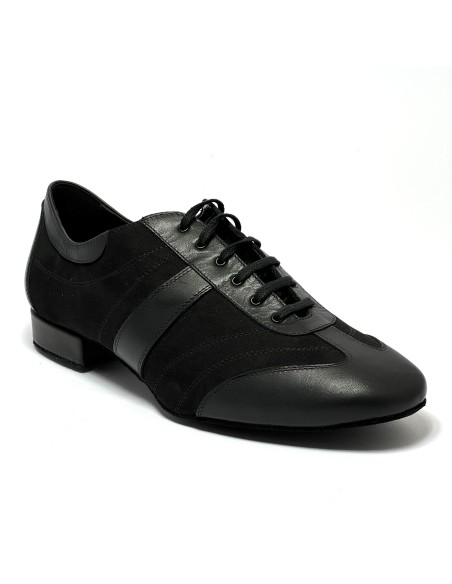 Sneaker da ballo uomo ottima per latino americano caraibici ballo da sala tango pelle camoscio nero suola bufalo tacco 20
