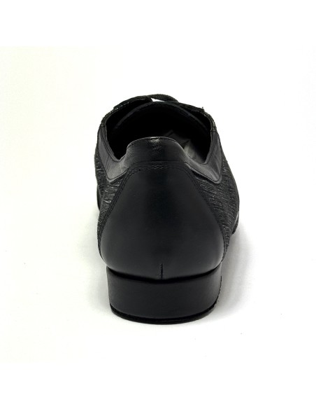 Sneaker da ballo uomo latino americano caraibici ballo da sala tango argentino pelle tessuto luxor nero suola bufalo tacco 20