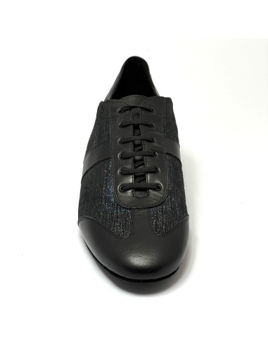 Sneaker da ballo uomo latino americano caraibici ballo da sala tango argentino pelle tessuto luxor nero suola bufalo tacco 20
