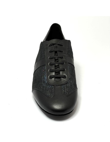 Sneaker da ballo uomo latino americano caraibici ballo da sala tango argentino pelle tessuto luxor nero suola bufalo tacco 20