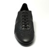 Sneaker da ballo uomo latino americano caraibici ballo da sala tango argentino pelle tessuto luxor nero suola bufalo tacco 20