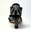 Scarpe da ballo donna latino americano caraibici salsa bachata ballo da sala tango camoscio nero strass suola cuoio tacco 80