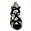 Scarpe da ballo donna latino americano caraibici ballo da sala tango camoscio nero glitter arcobaleno suola bufalo tacco 50