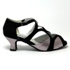 Scarpe da ballo donna latino americano caraibici ballo da sala tango camoscio nero glitter arcobaleno suola bufalo tacco 50