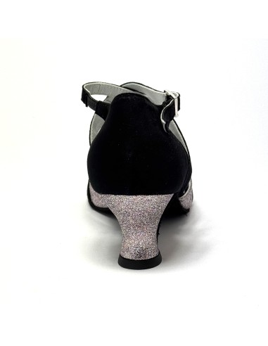 Scarpe da ballo donna latino americano caraibici ballo da sala tango camoscio nero glitter arcobaleno suola bufalo tacco 50