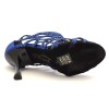 Scarpe da ballo donna latino salsa bachata kizomba tango glitter raso blu suola bufalo tacco 90