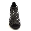 Scarpe da ballo donna salsa bachata kizomba tango articolo PD803 glitter raso nero suola bufalo tacco 70