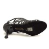 Scarpe da ballo donna salsa bachata kizomba tango articolo PD803 glitter raso nero suola bufalo tacco 70