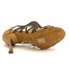 Scarpe da ballo donna salsa bachata kizomba tango articolo PD803 glitter raso bronzo suola bufalo tacco 90