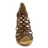 Scarpe da ballo donna salsa bachata kizomba tango articolo PD803 glitter raso bronzo suola bufalo tacco 90