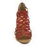 Scarpe da ballo donna salsa bachata kizomba tango articolo PD803 glitter raso rosso suola bufalo tacco 70