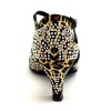 Scarpe da ballo donna latino salsa bachata ballo da sala articolo L19 raso leopardo beige strass boreali suola bufalo tacco 60