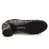 Scarpe da ballo donna allacciate ballo da sala latino tango articolo PD706 nabuk nero argento suola bufalo tacco 40
