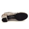 Scarpe da ballo donna allacciate articolo PD LEOPARD pelle leopardata suola bufalo tacco 40