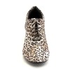 Scarpe da ballo donna allacciate articolo PD LEOPARD pelle leopardata suola bufalo tacco 40