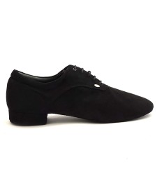 Scarpe da ballo uomo ballo da sala salsa bachata latino tango articolo PD030 PRO nabuk nero suola bufalo tacco 20