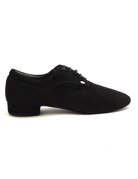 Scarpe da ballo uomo ballo da sala salsa bachata latino tango articolo PD030 PRO nabuk nero suola bufalo tacco 20
