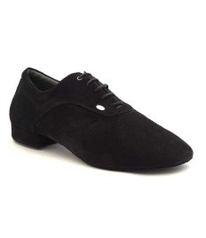 Scarpe da ballo uomo ballo da sala salsa bachata latino tango articolo PD030 PRO nabuk nero suola bufalo tacco 20