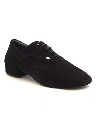 Scarpe da ballo uomo ballo da sala salsa bachata latino tango articolo PD030 PRO nabuk nero suola bufalo tacco 20