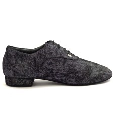 Scarpe da ballo uomo ballo da sala salsa bachata latino tango articolo PD PEDRO nabuk nero grigio suola bufalo tacco 20