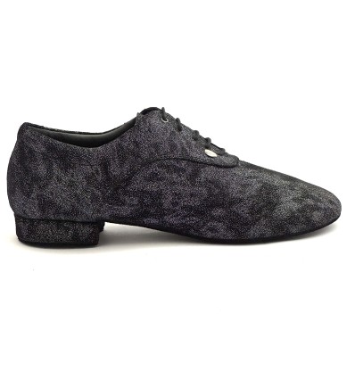 Scarpe da ballo uomo ballo da sala salsa bachata latino tango articolo PD PEDRO nabuk nero grigio suola bufalo tacco 20