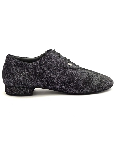 Scarpe da ballo uomo ballo da sala salsa bachata latino tango articolo PD PEDRO nabuk nero grigio suola bufalo tacco 20