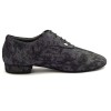 Scarpe da ballo uomo ballo da sala salsa bachata latino tango articolo PD PEDRO nabuk nero grigio suola bufalo tacco 20
