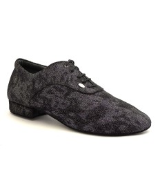 Scarpe da ballo uomo ballo da sala salsa bachata latino tango articolo PD PEDRO nabuk nero grigio suola bufalo tacco 20