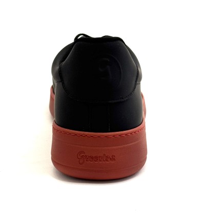 Sneaker da ballo uomo salsa bachata e altri balli  articolo PD GR CHICAGO pelle nera suola in gommina rossa