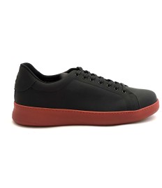 Sneaker da ballo uomo salsa bachata e altri balli  articolo PD GR CHICAGO pelle nera suola in gommina rossa