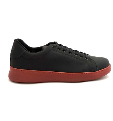 Sneaker da ballo uomo salsa bachata e altri balli  articolo PD GR CHICAGO pelle nera suola in gommina rossa