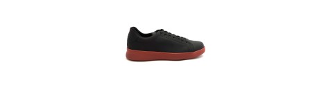 Sneaker da ballo uomo salsa bachata e altri balli  articolo PD GR CHICAGO pelle nera suola in gommina rossa