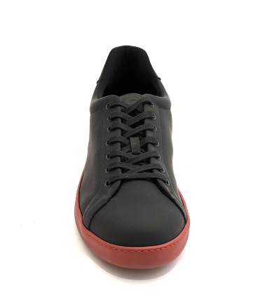 Sneaker da ballo uomo salsa bachata e altri balli  articolo PD GR CHICAGO pelle nera suola in gommina rossa