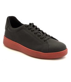 Sneaker da ballo uomo salsa bachata e altri balli  articolo PD GR CHICAGO pelle nera suola in gommina rossa
