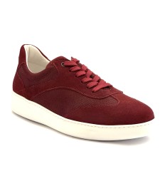 Sneaker da ballo uomo salsa bachata e altri balli articolo PD GR FLORENCE nabuk rosso suola gommina bianca