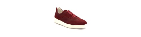 Sneaker da ballo uomo salsa bachata e altri balli articolo PD GR FLORENCE nabuk rosso suola gommina bianca