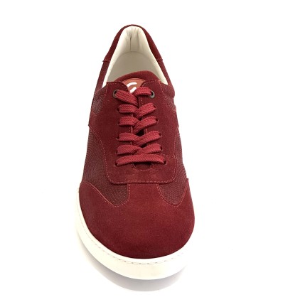 Sneaker da ballo uomo salsa bachata e altri balli articolo PD GR FLORENCE nabuk rosso suola gommina bianca