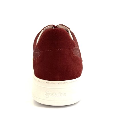 Sneaker da ballo uomo salsa bachata e altri balli articolo PD GR FLORENCE nabuk rosso suola gommina bianca