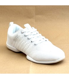 Sneaker da ballo unisex allenamento ballo da sala latino tango caraibici tessuto traspirante bianco suola spezzata gommina