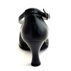 Scarpe da ballo donna ballo da sala liscio latino tango articolo 100 pelle nera glitter nero suola bufalo tacco 70
