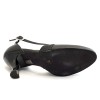 Scarpe da ballo donna ballo da sala liscio latino tango articolo 100 pelle nera glitter nero suola bufalo tacco 70
