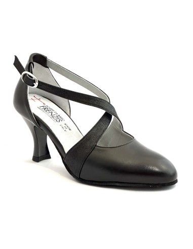Scarpe da ballo donna ballo da sala liscio latino tango articolo 100 pelle nera glitter nero suola bufalo tacco 70